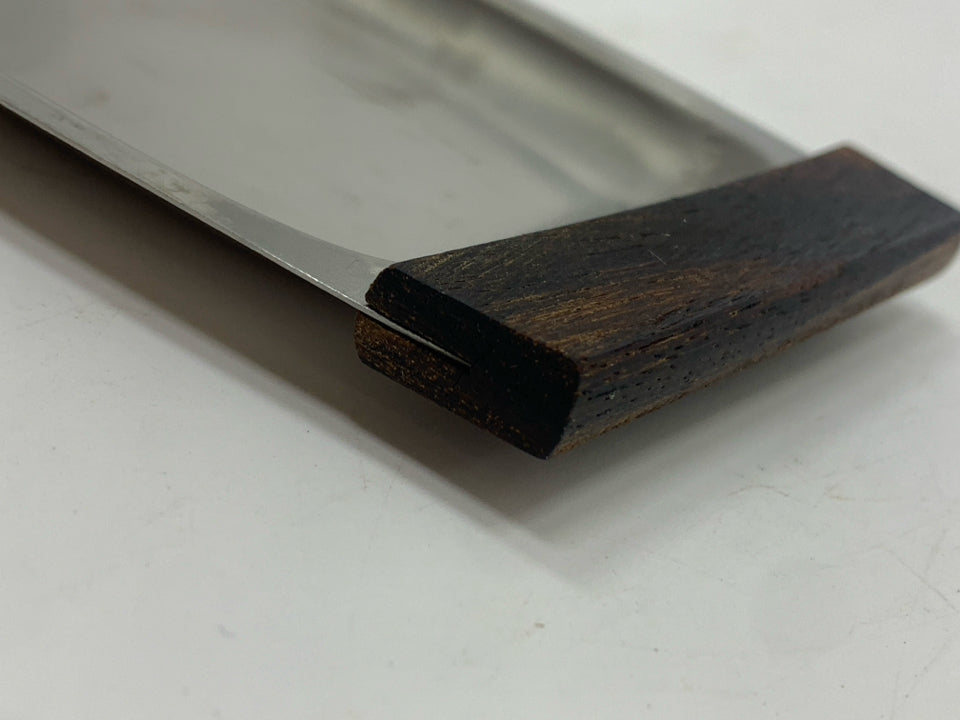 2 SERVING TRAYS W/WOOD HANDLES.