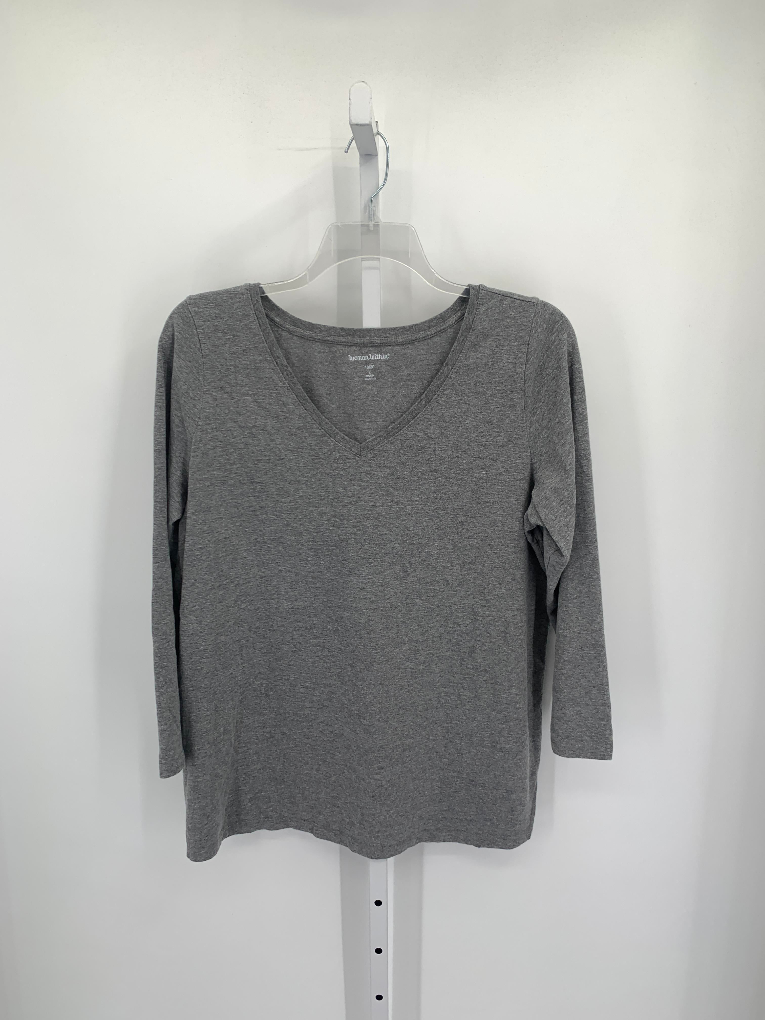 Woman Within Size 18/20 W Womens 3/4 Sleeve Shirt