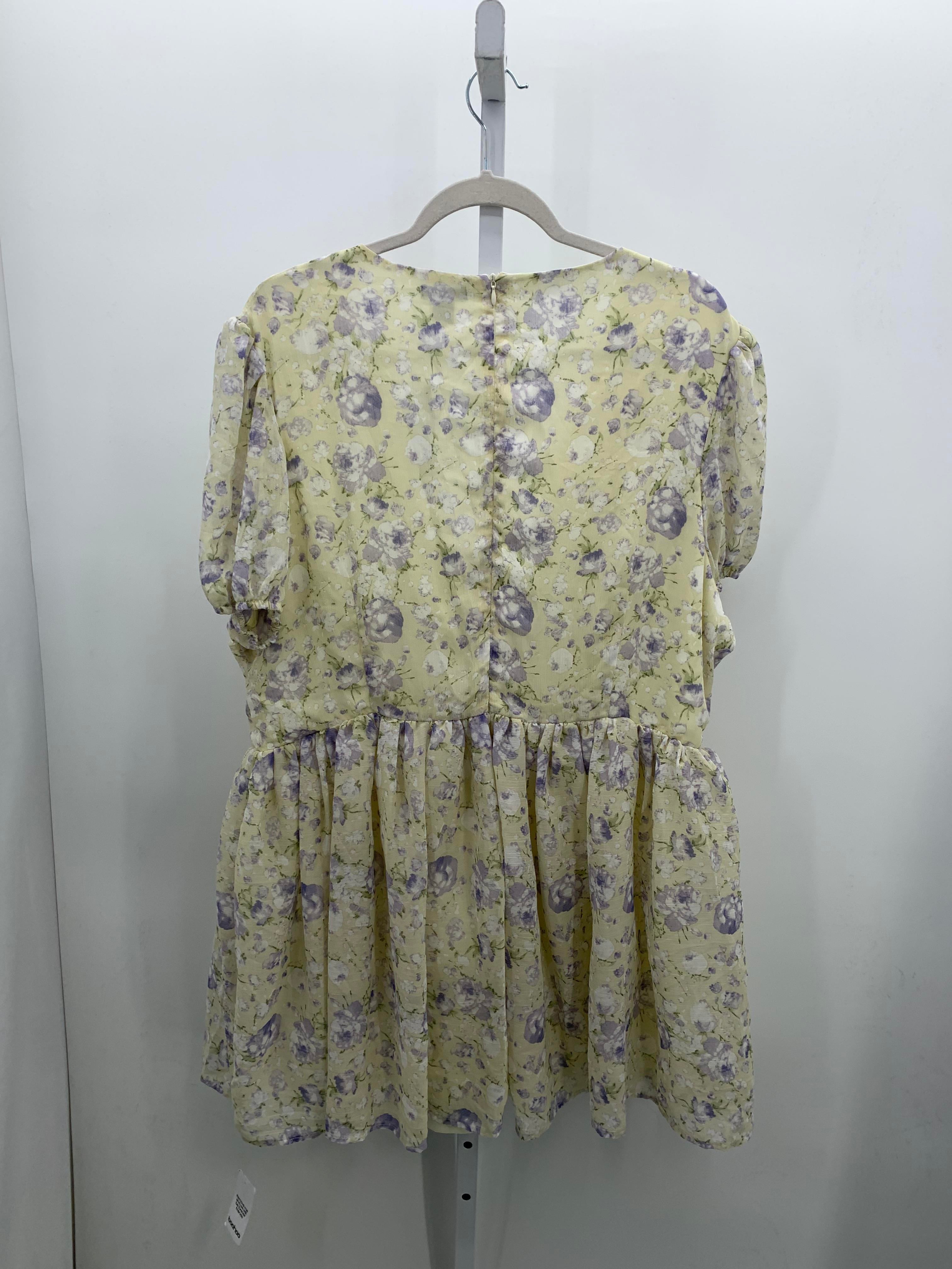 boohoo Size 18 W Womens Short Sleeve Dress