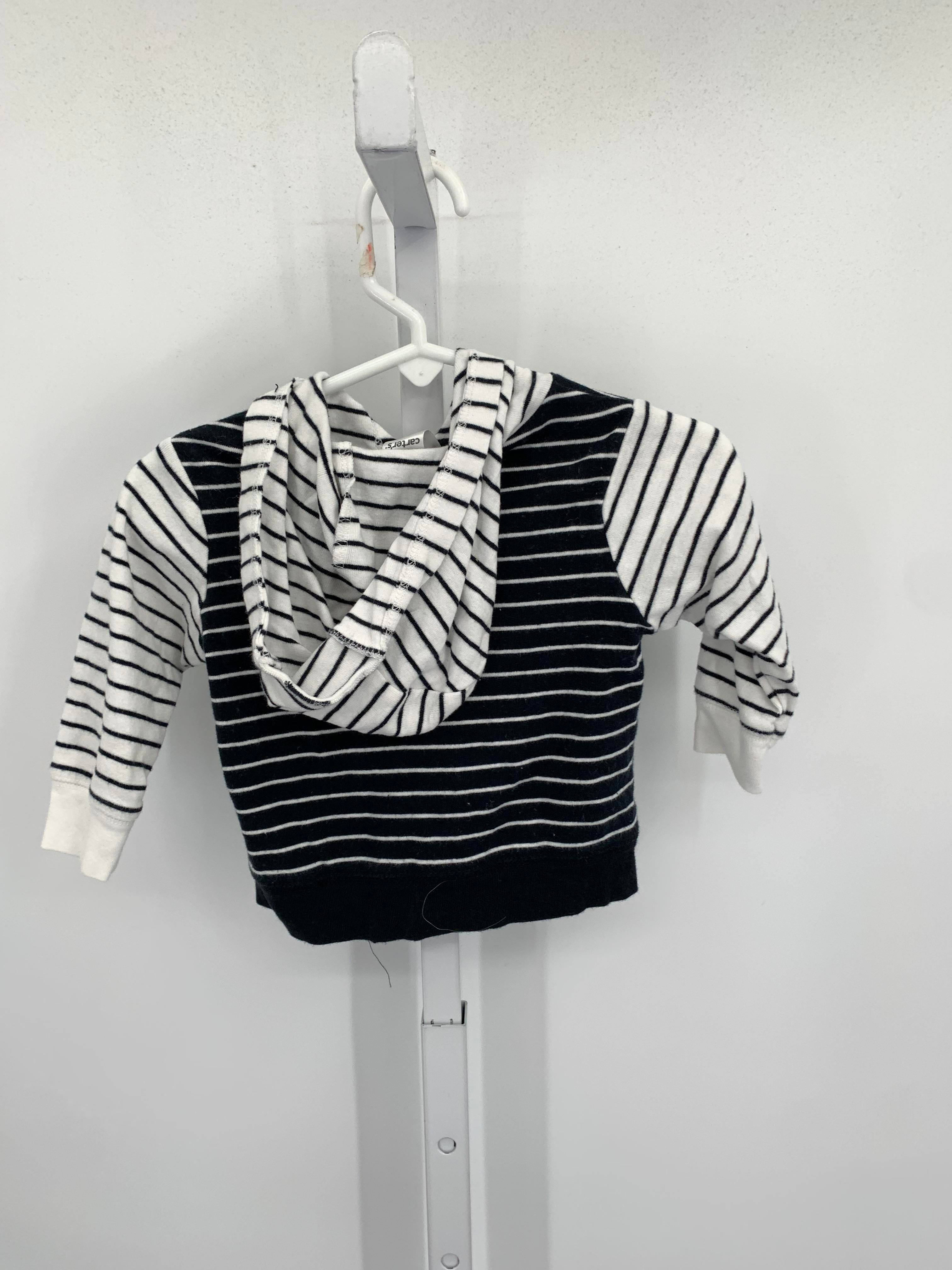 STRIPES HOODED ZIP KNIT