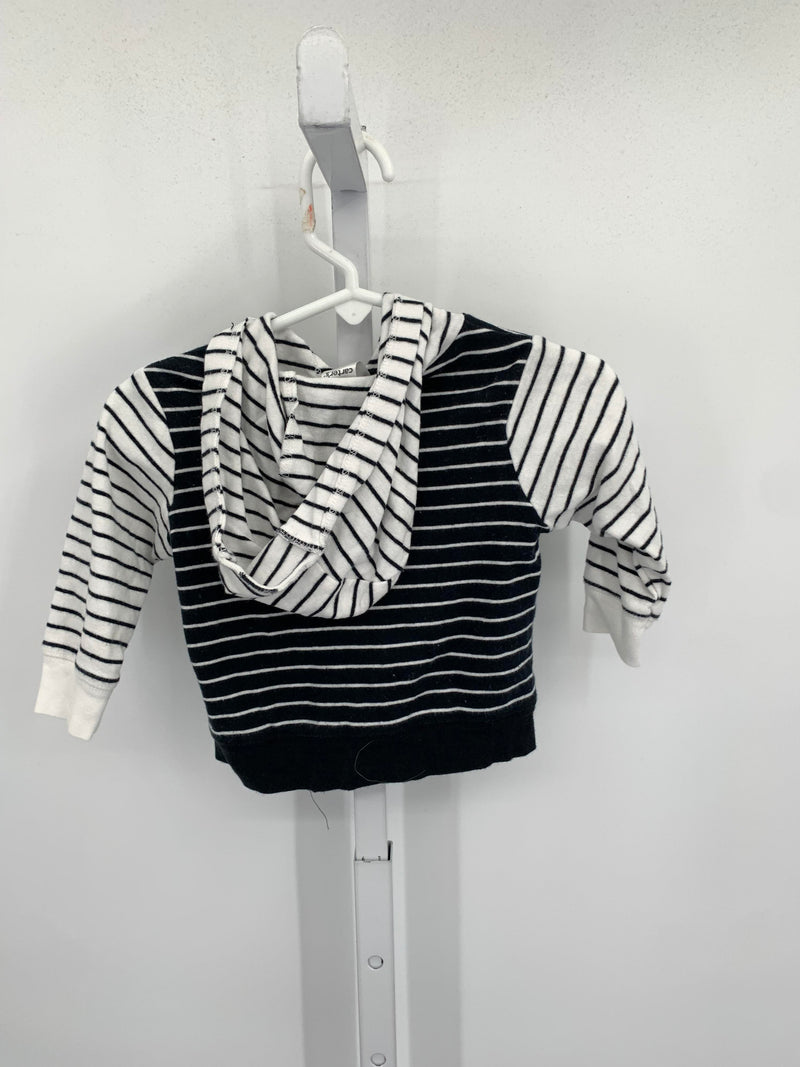 STRIPES HOODED ZIP KNIT