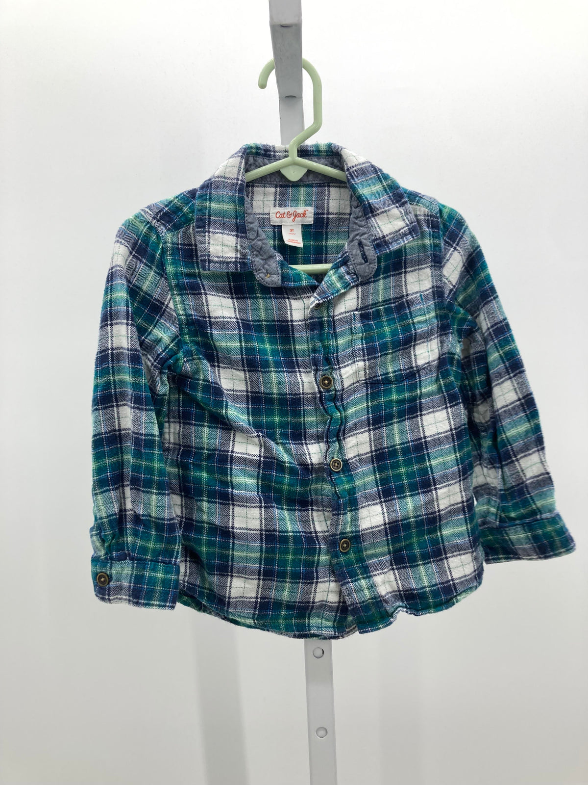 PLAID BTN DOWN