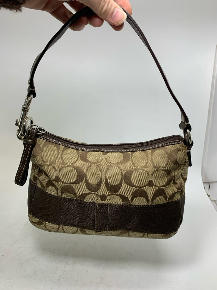 Vintage Coach Signature C Canvas Stripe Mini Shoulder Bag/Pouchette *Some Exteri