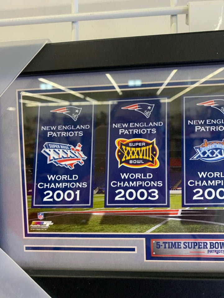 5- TIME SUPER BOWL CHAMPIONS PATS WALL ART.
