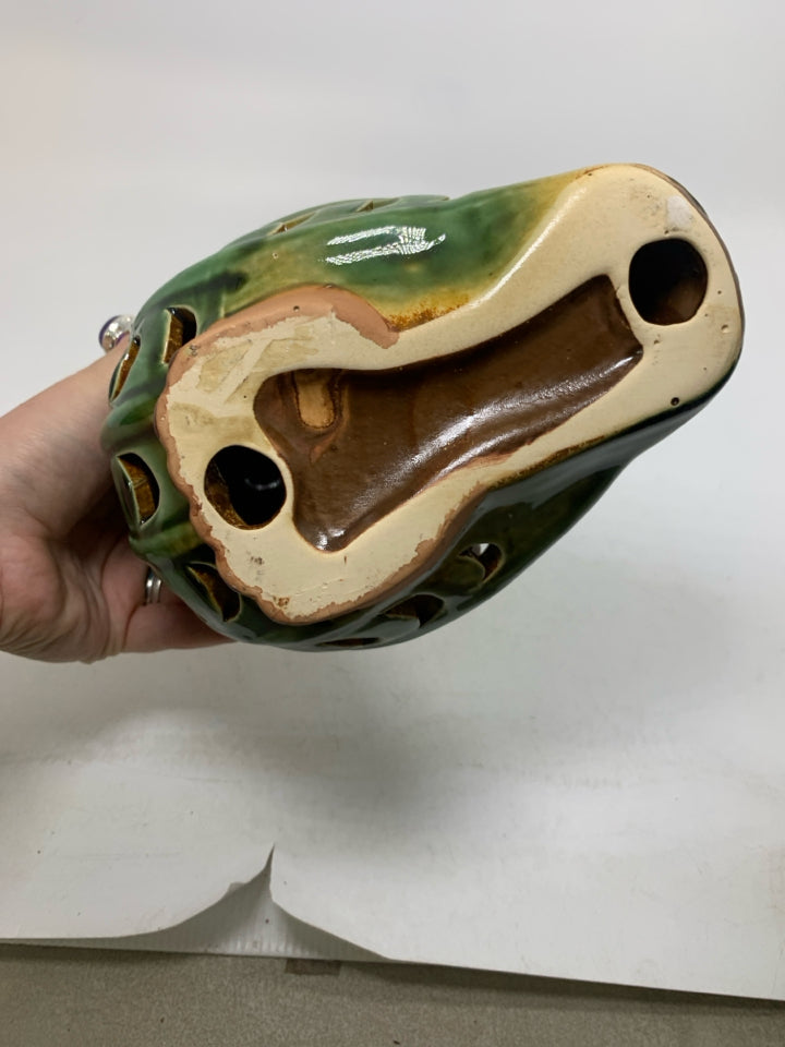 TERRA COTTA PIERCED OWL.