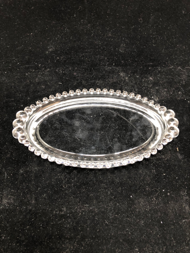 VTG CANDLEWICK OVAL PICKLE DISH.