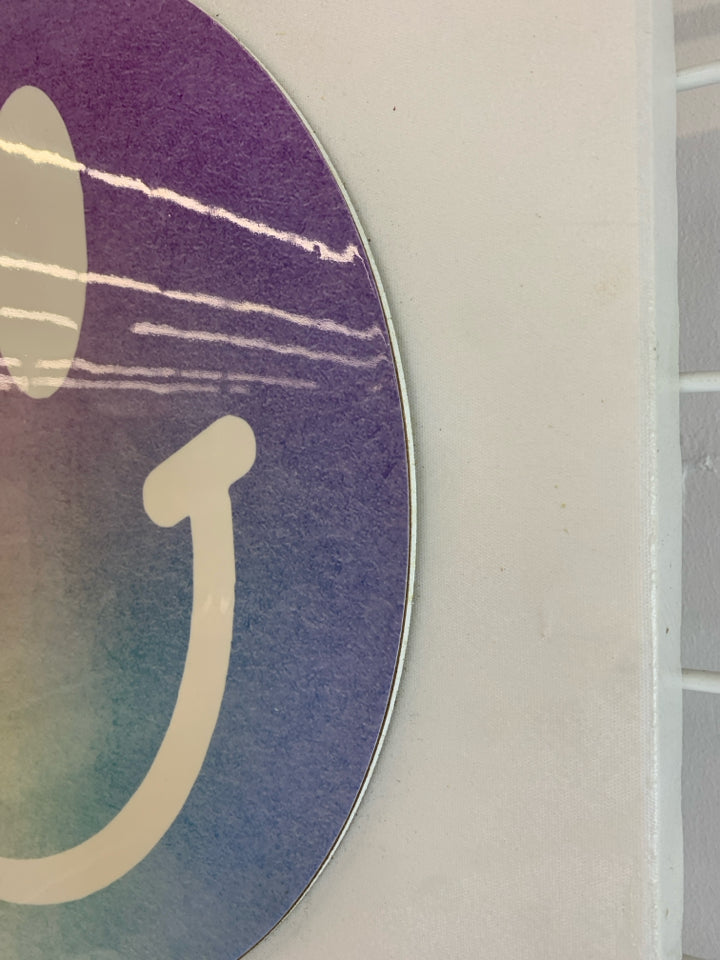 RAISED RAINBOW SMILEY FACE CANVAS.
