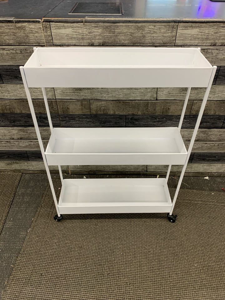 3-TIER LONG RECTANGLE ROLLING STORAGE CART.