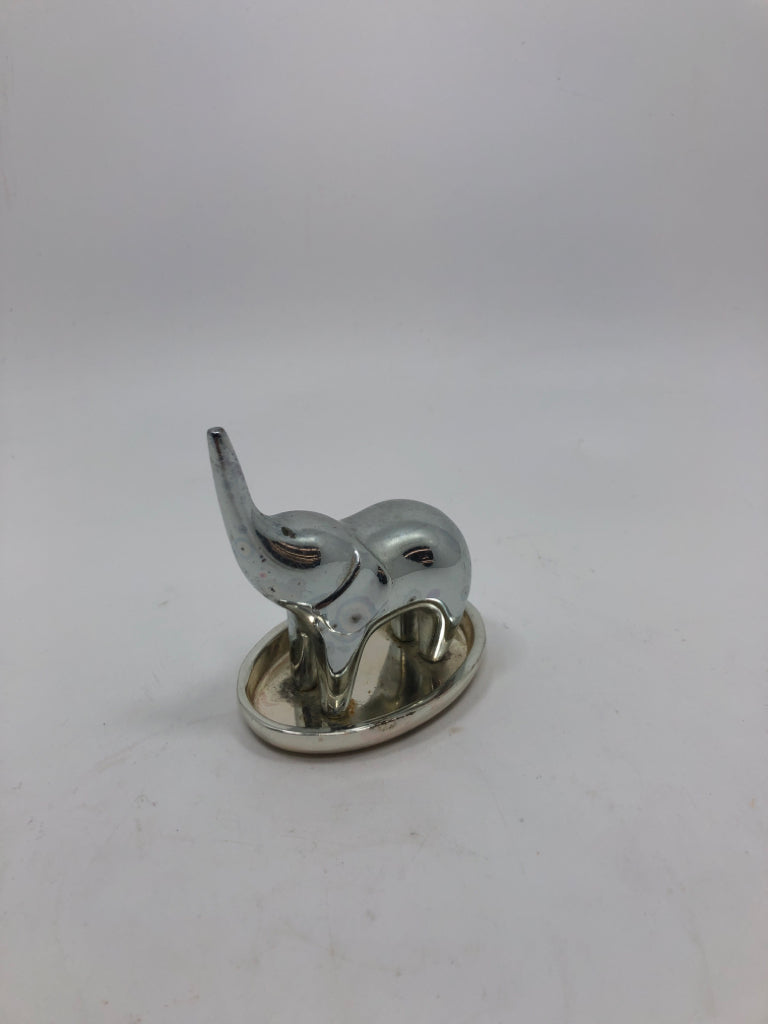 SILVER ELEPHANT RING HOLDER.
