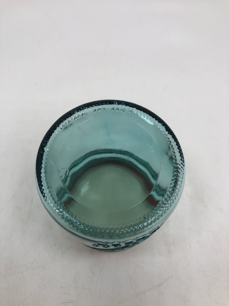 BLUE GLASS MINI BALL JAR.