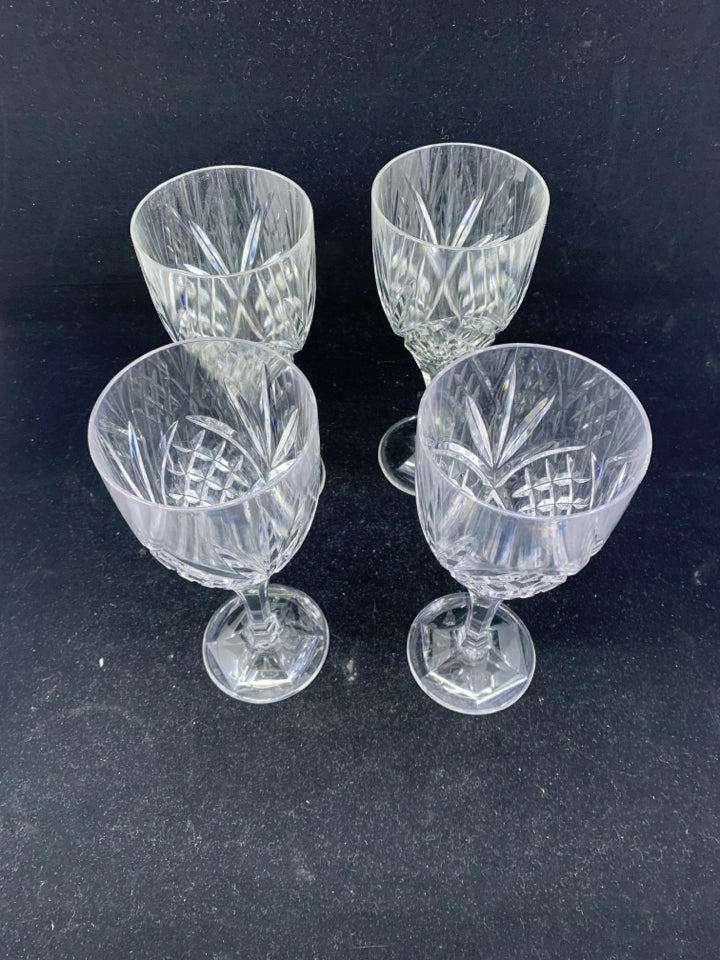 4 MELAMINE WINE GLASSES.