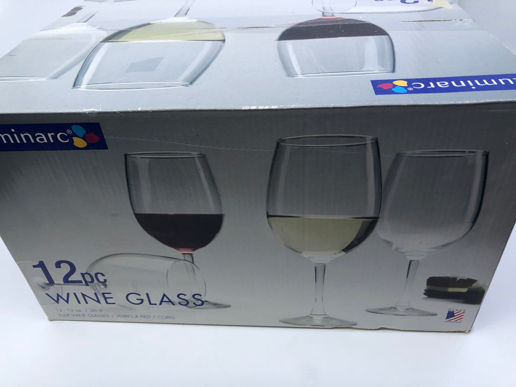 12pc WINE GLASSES- IN BOX
