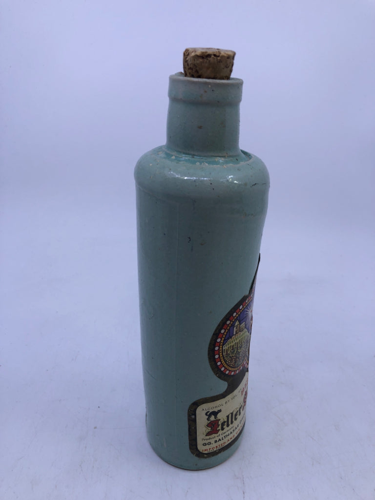 VTG BEAMEISTER TEAL STONEWARE BOTTLE.