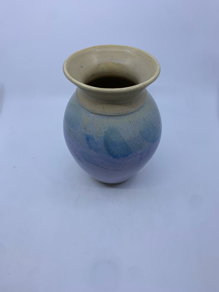 PURPLE AND BLUE HEAVY VASE.