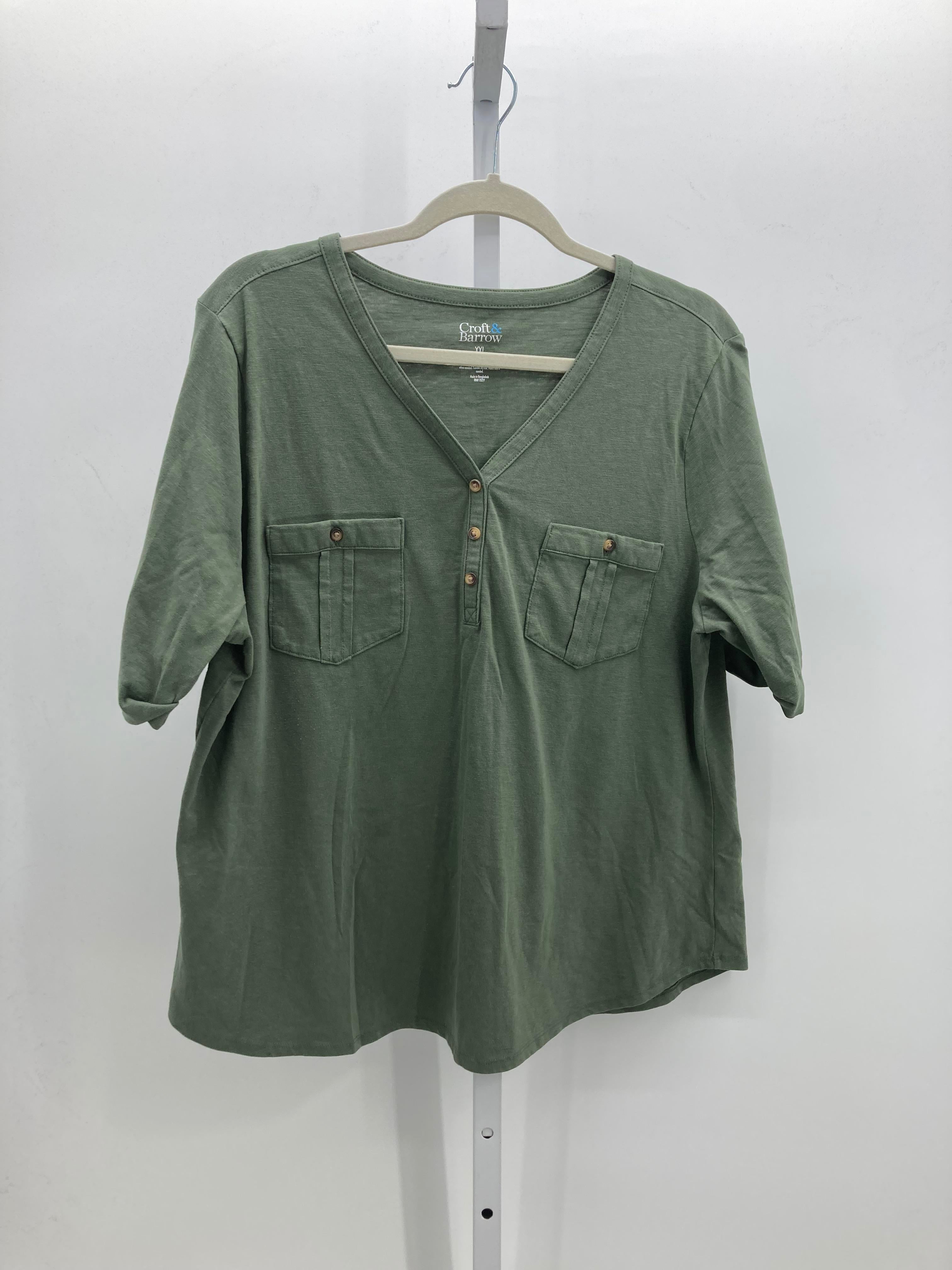 Croft & Barrow Size XXL Misses Short Sleeve Shirt