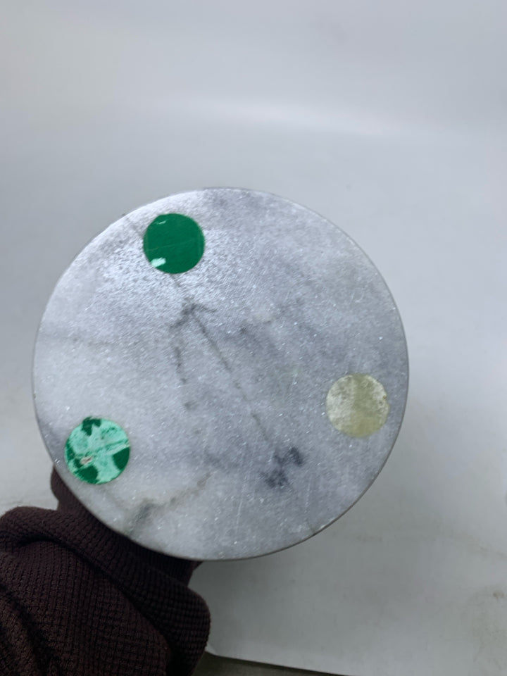 HEAVY MARBLE UTENSIL HOLDER.