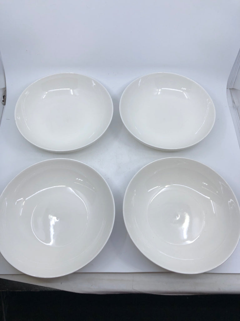 4 WHITE DEEP SHALLOW BOWLS.