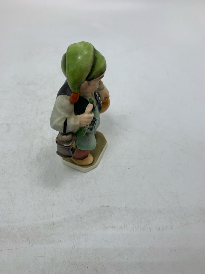 VTG FRIEDEL GERMAN MAN HOLDING BOTTLE & LANTERN FIGURINE.