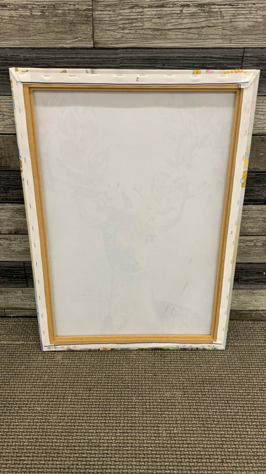 COLORFUL FLORAL DEER CANVAS.