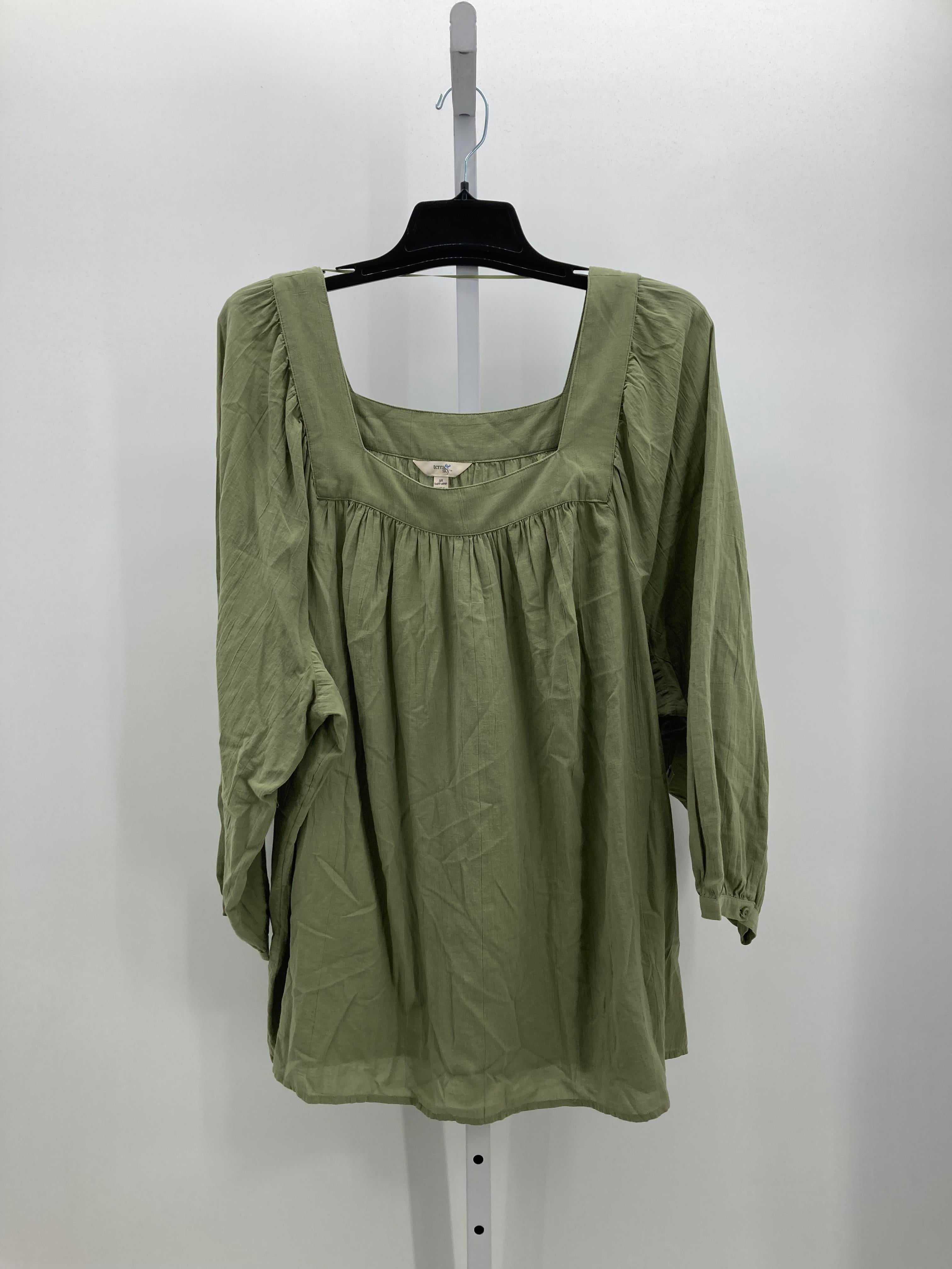 Terra & Sky Size 3X Womens 3/4 Sleeve Shirt
