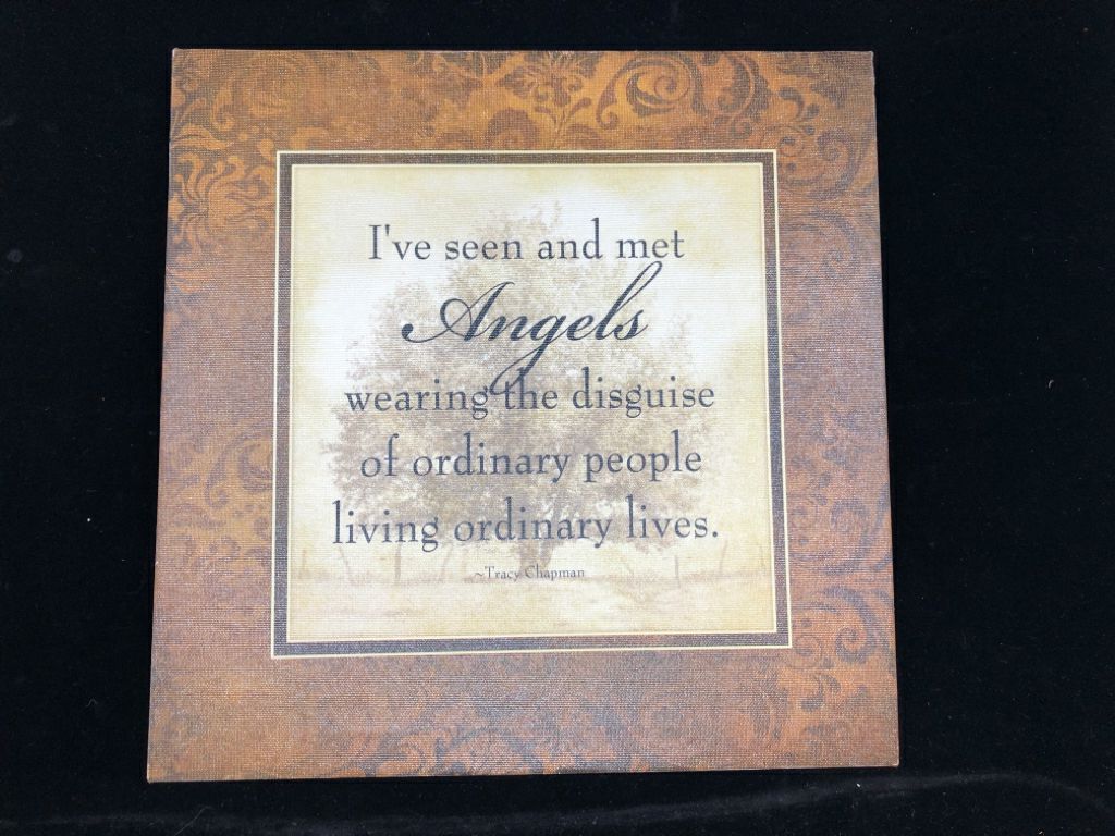 SEEN AND MET ANGELS CANVAS PRINT.