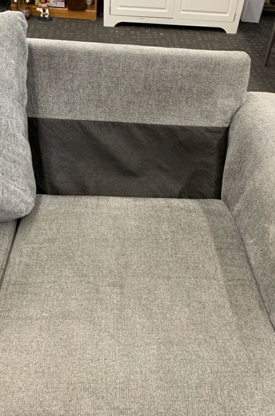 GREY LOVE SEAT.