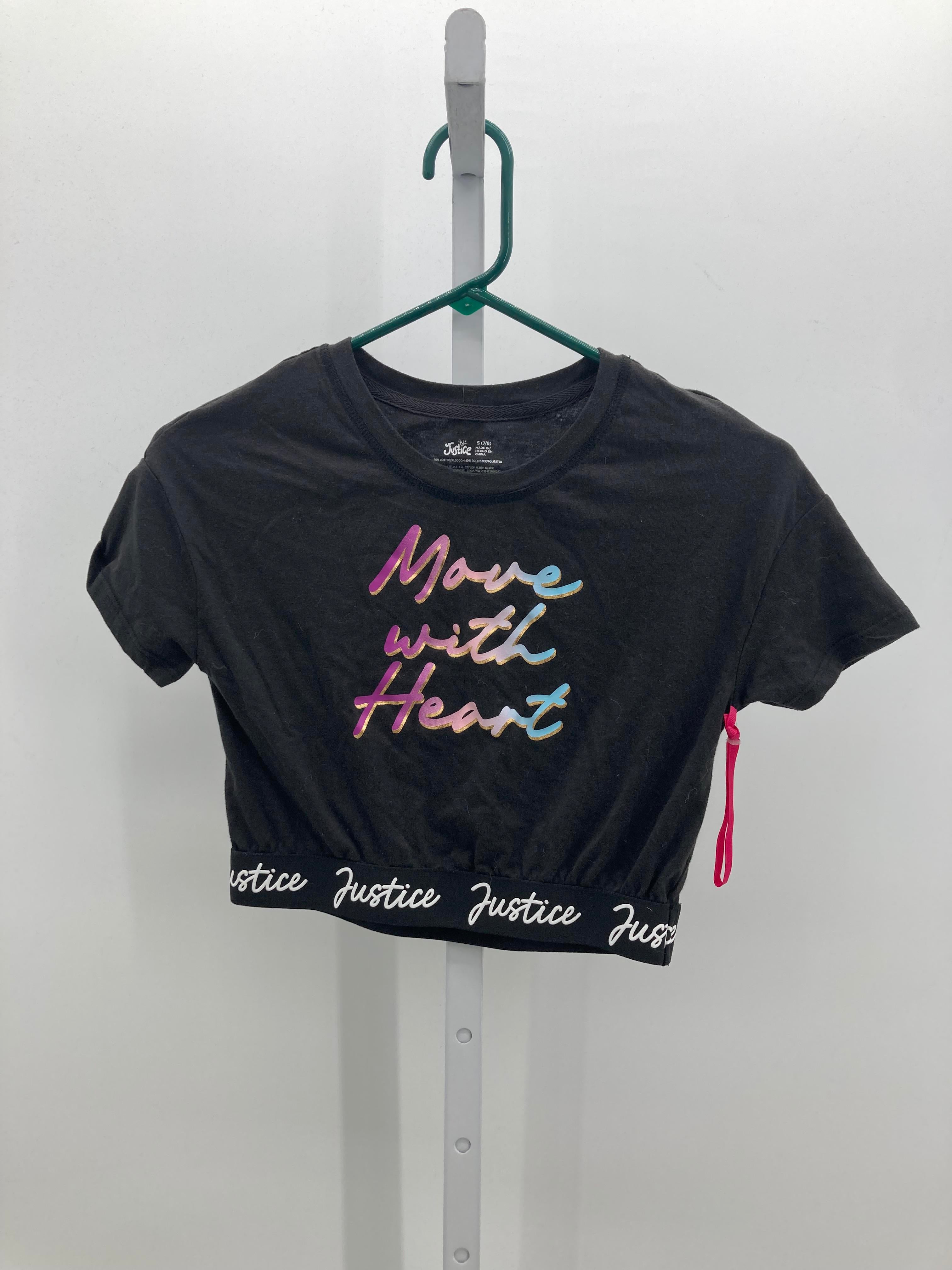 Justice Size 7-8 Girls Short Sleeve Shirt
