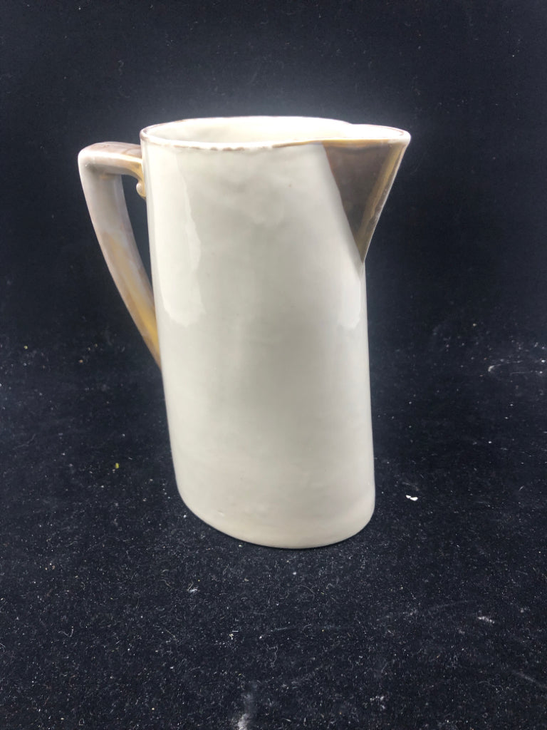 VTG WHITE W GOLD ACCENTS PITCHER.