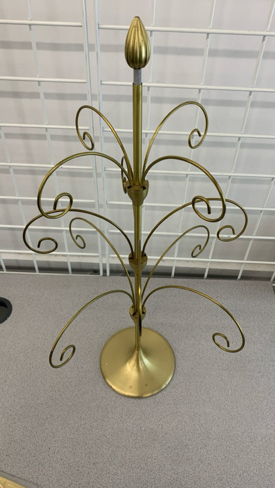 CRATE AND BARREL GOLD ORNAMENT TREE.