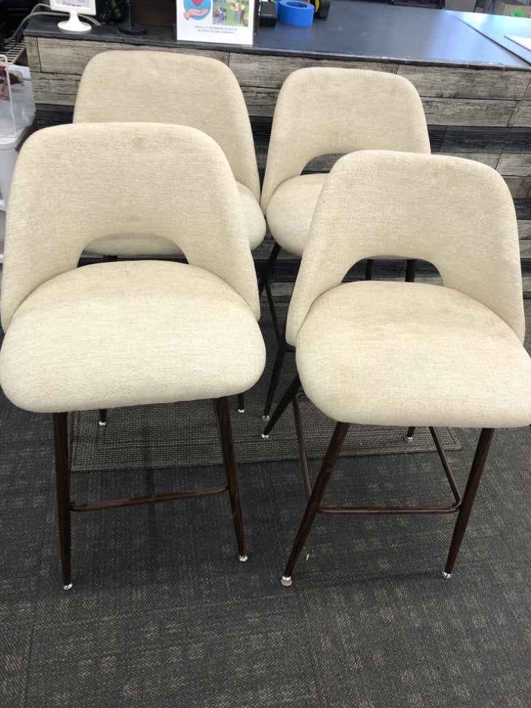 4PC CREAM BAR STOOL CHAIRS.