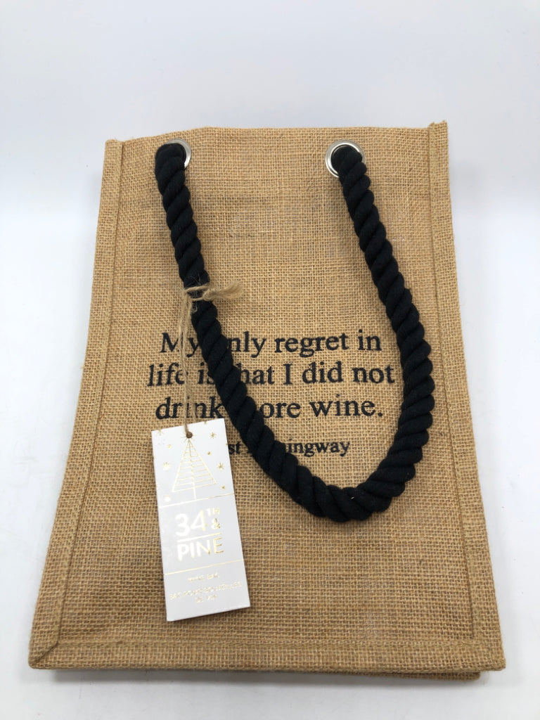 NWT 34TH & PINE WINE BAG.