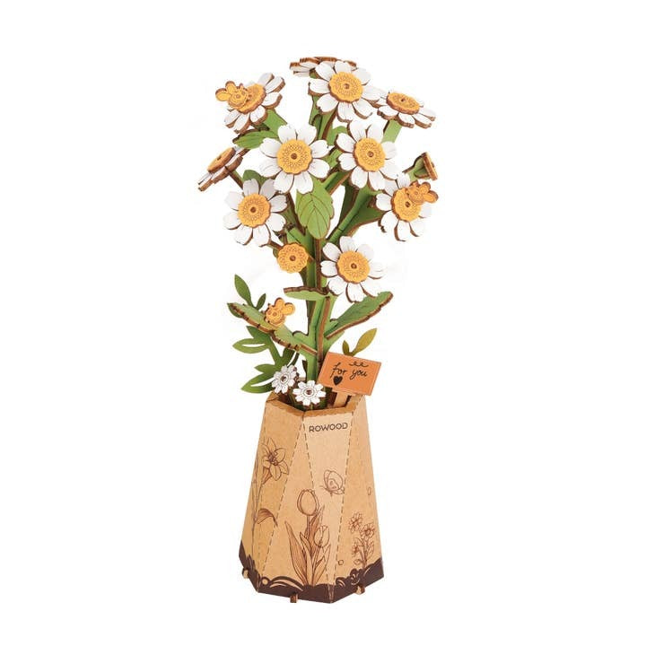 NEW 3D Wooden Flower Puzzle: Chamomile. 101 Pieces