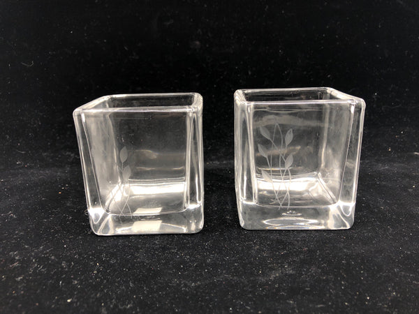 NIB PARTYLITE 2 SQUARE VOTIVE HOLDERS.