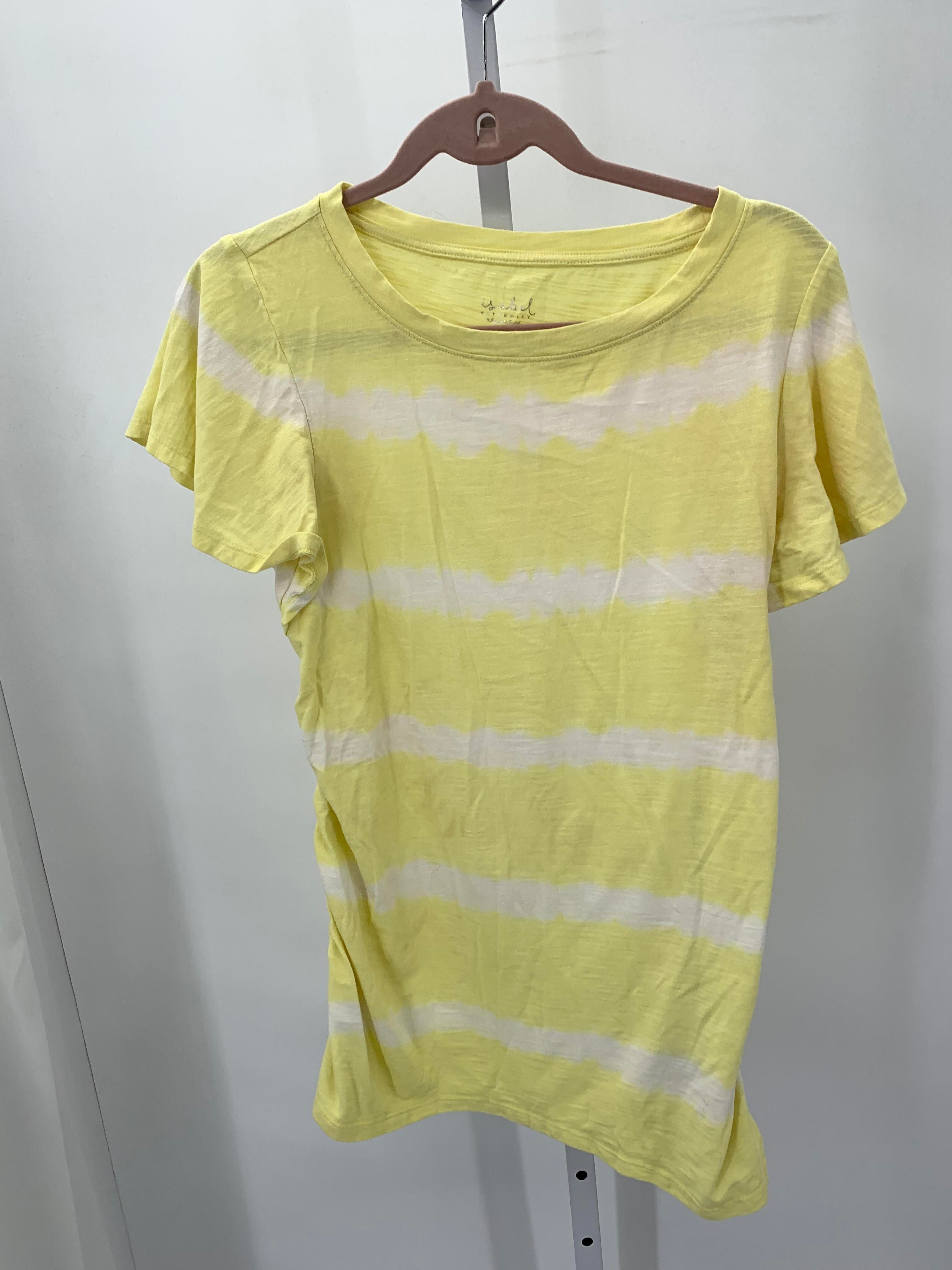 Isabel Yellow Size Small Maternity Short Sleeve Shirt
