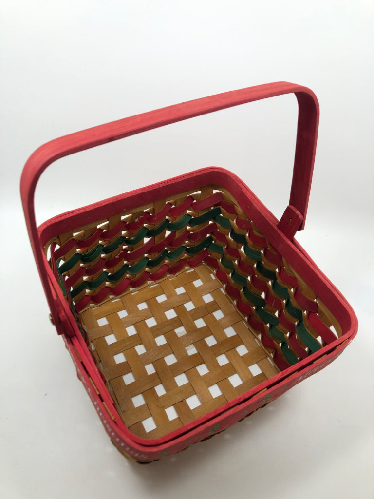 MERRY CHRISTMAS THEMED SQUARE BASKET.