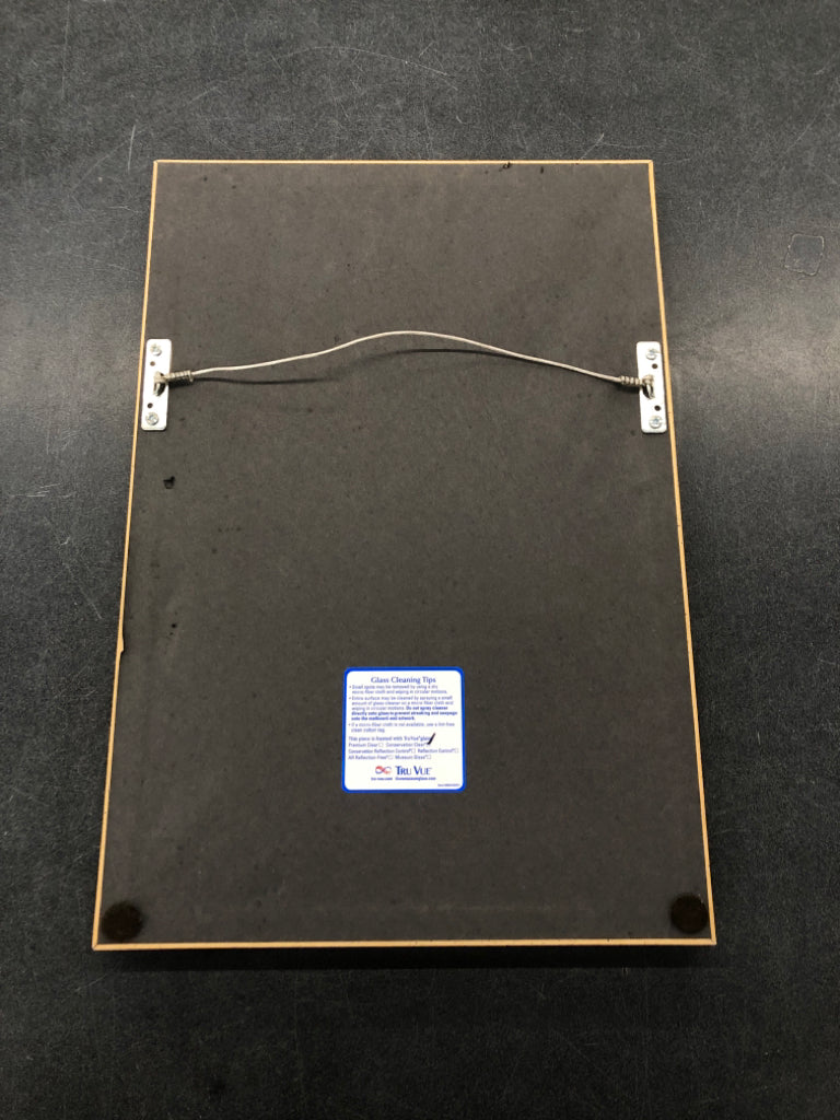 STREET OF PARIS W/BLUE&GOLD FRAME WALL HANGING.