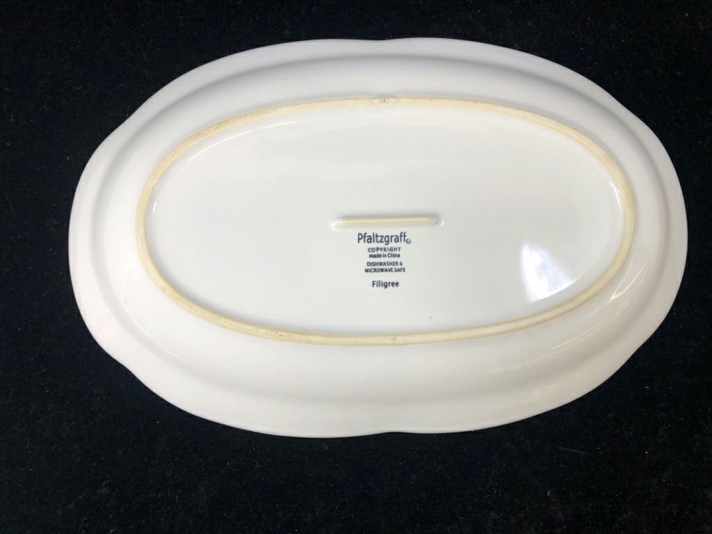 WHITE OVAL 3 SECTION SERVING DISH PFALTZGRAFF.