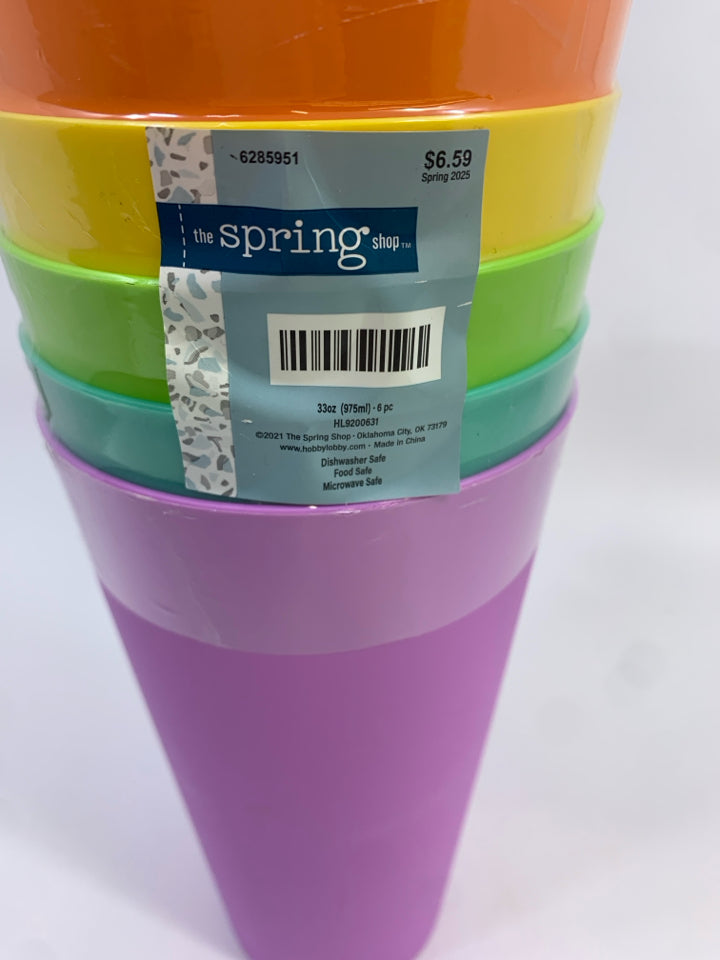 NIP 6 COLORFUL TUMBLER CUPS.