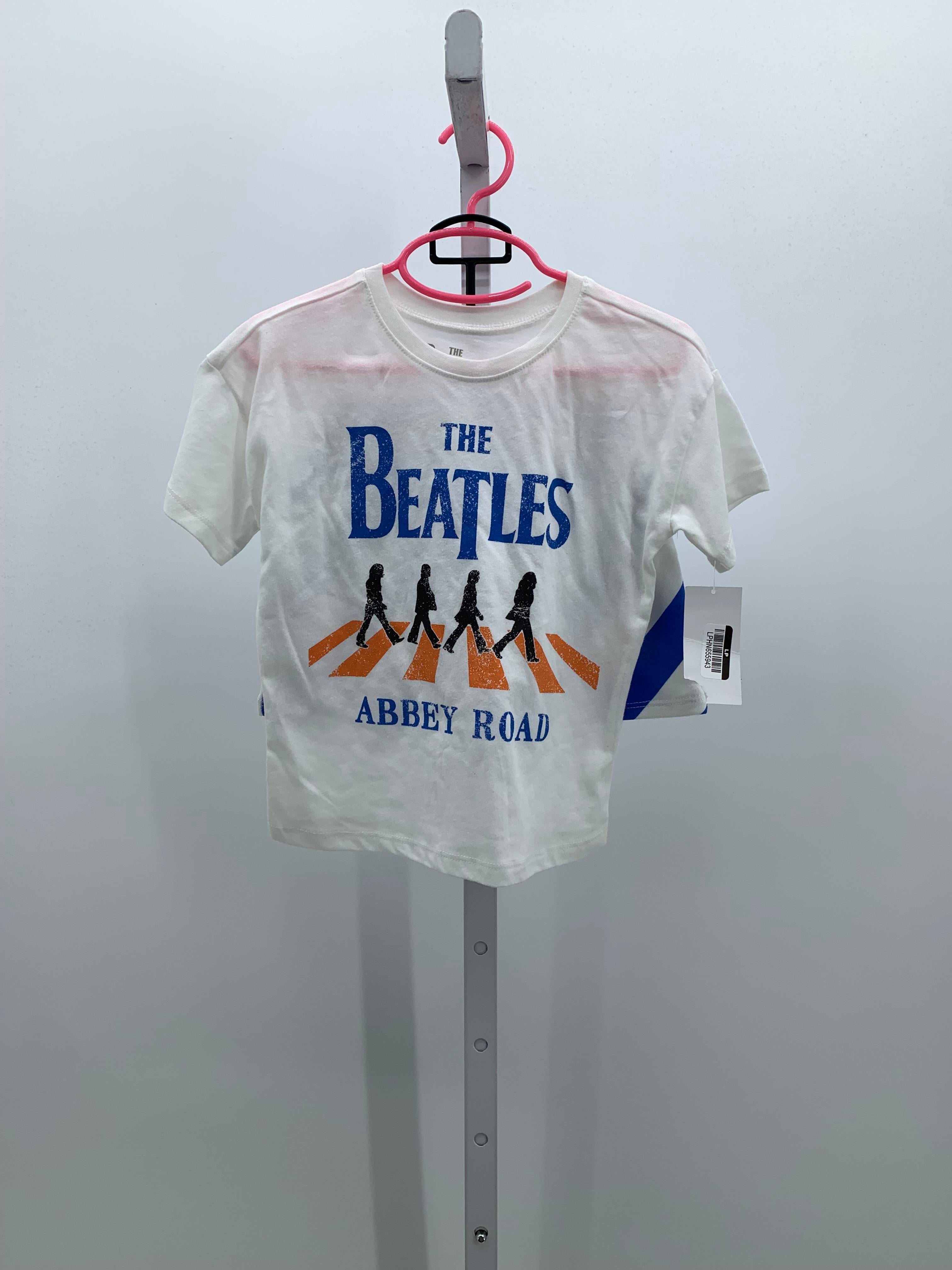 NEW ABBEY ROAD SHIRT AND BLUE SHORTS.