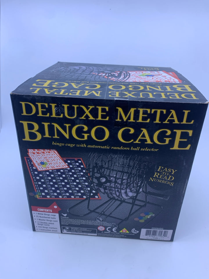DELUXE METAL BINGO CAGE SET NEW IN BOX.