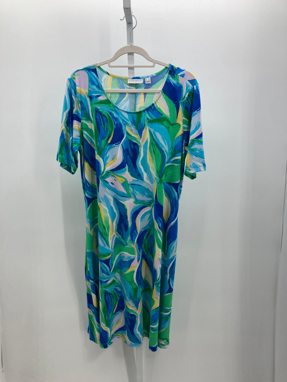 Susan Graver Size Large Misses Short Sleeve Dress