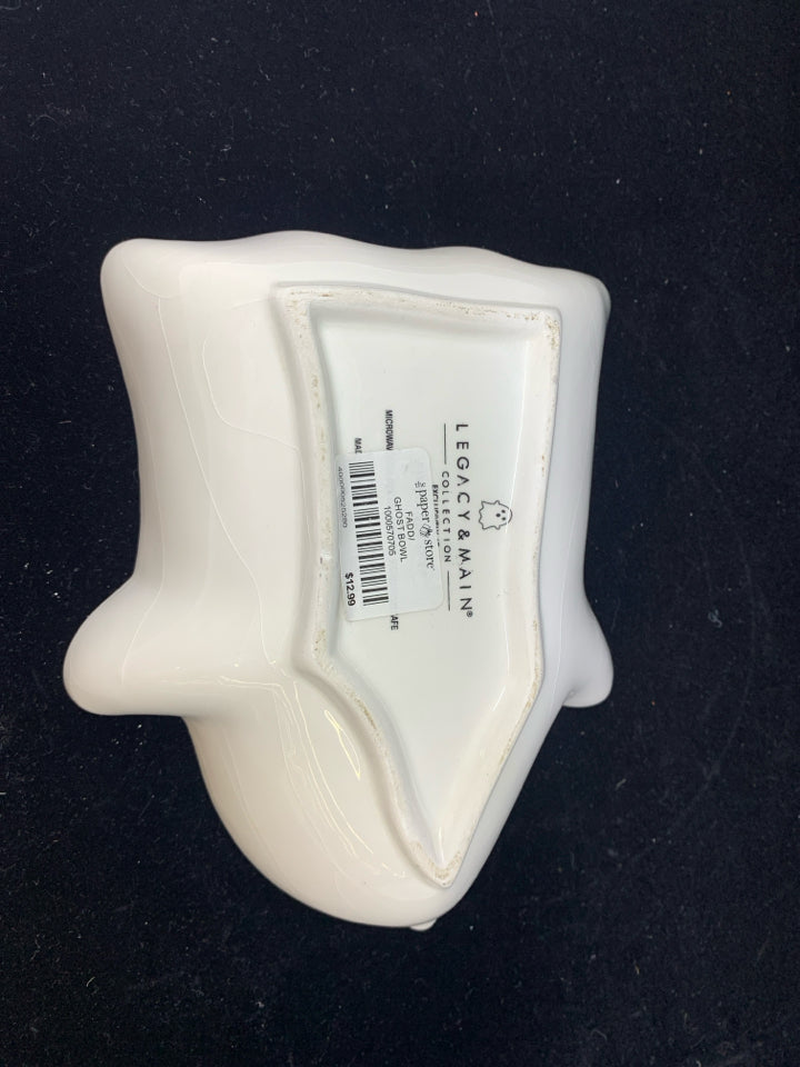SMALL WHITE GHOST CANDY DISH.