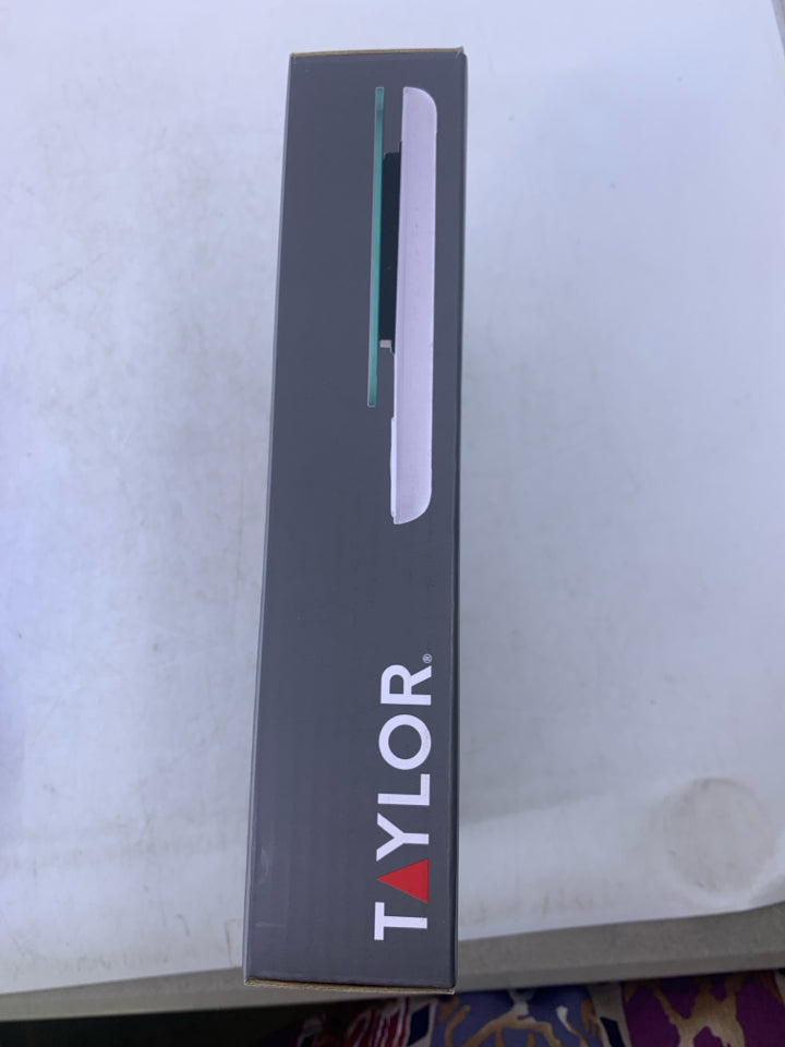 NIB TAYLOR SILVER GLASS DIGITAL KITCHEN SCALE.