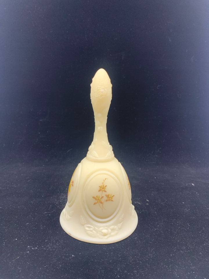 FENTON FROSTED CREAM GLASS BELL.