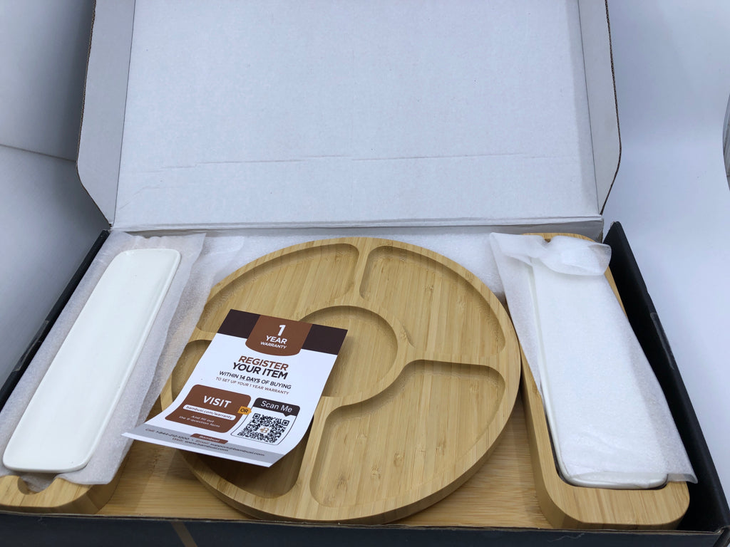 NIB CHARCUTERIE BOARD SET BAMBOO.