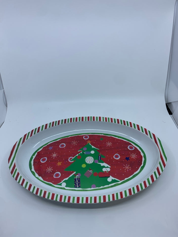 MELAMINE OVAL SANTA PLATTER.