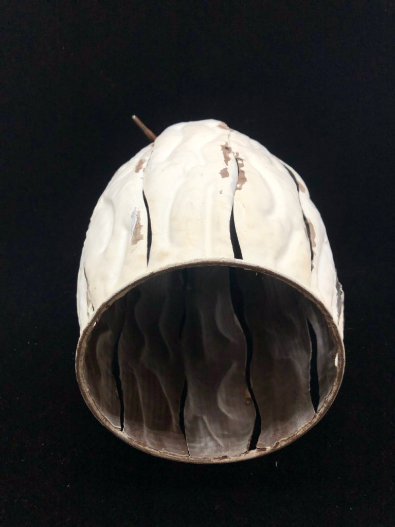 NWT WHITE METAL PUMPKIN DECOR.