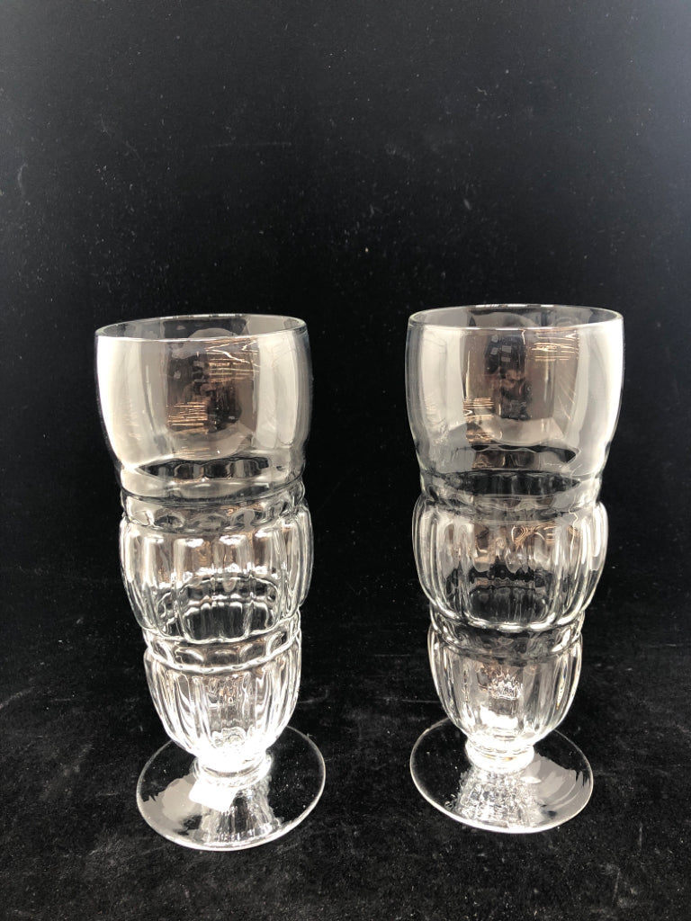2 GLASS ICE CREAM FLOAT GLASSES.