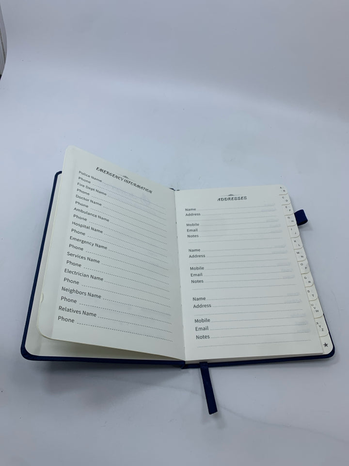 BLUE ADDRESS BOOK.