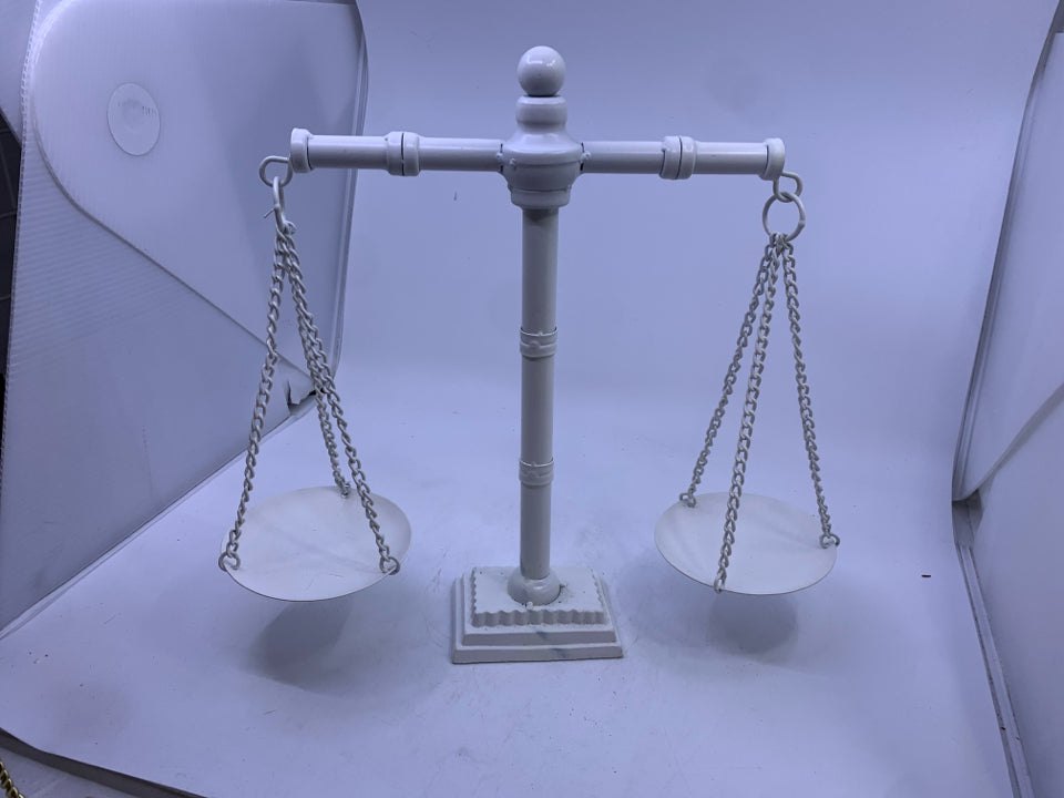 WHITE METAL DECORATIVE SCALE.